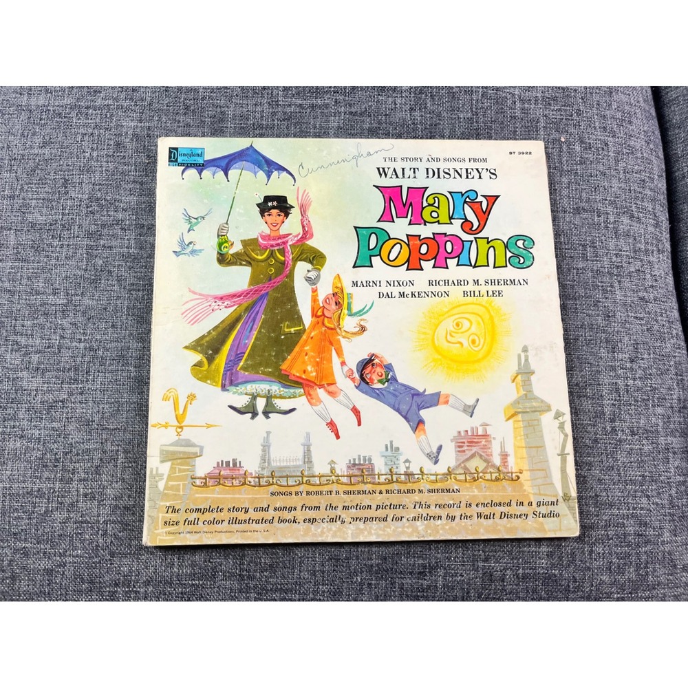 1964 Walt Disney Mary Poppins Vinyl LP Record Storybook ST-3922 Disneyland